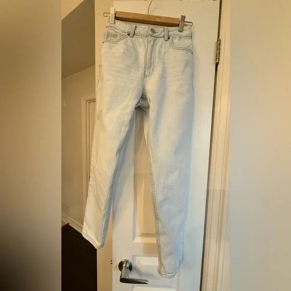 Dynamite Claudia mom Straight Leg Jeans High-Waisted Vintage inspired light blue - Picture 8 of 12